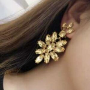 Oscar de la Renta Navette Yellow Crystal earring
